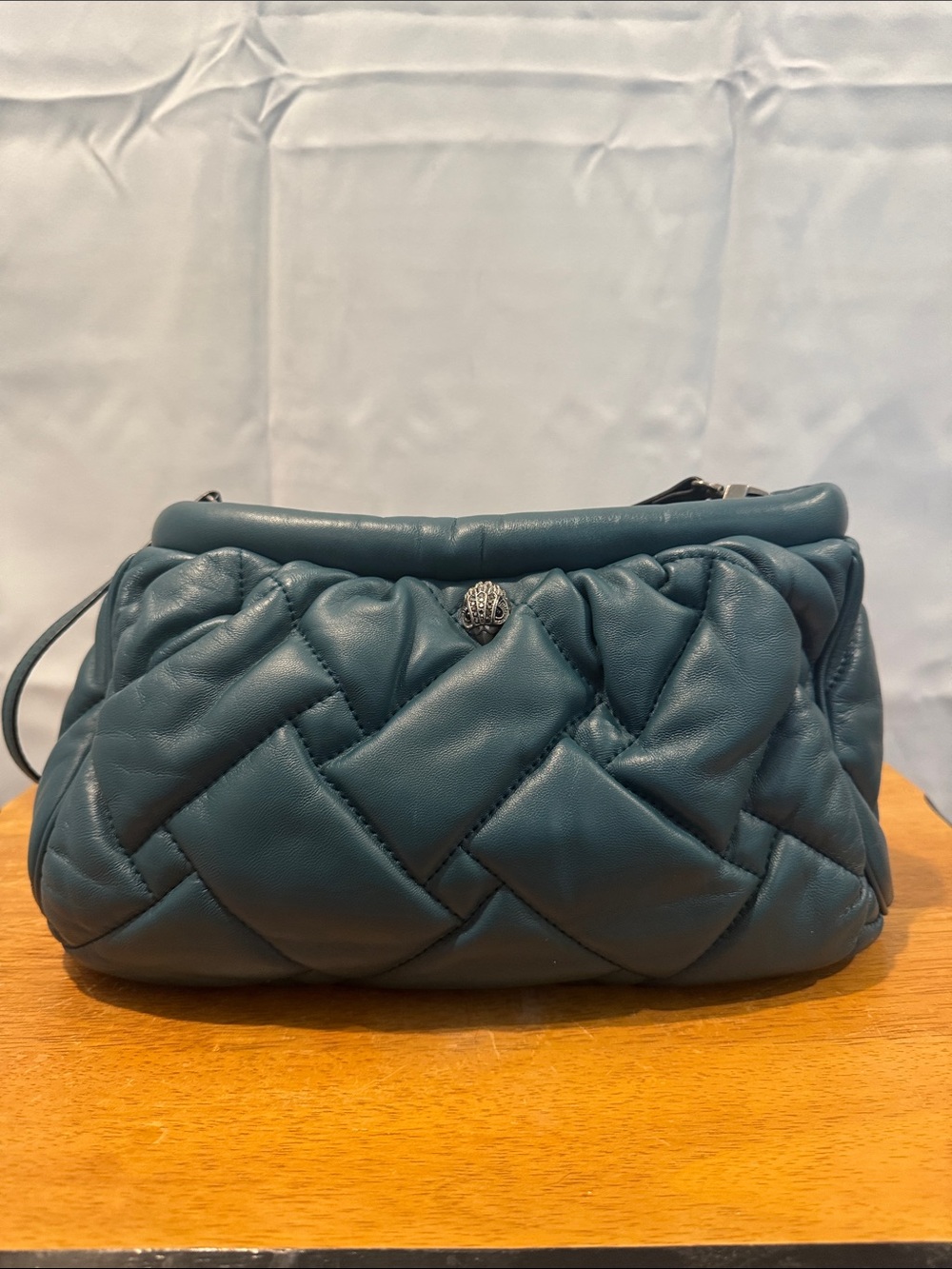 Kurt Geiger Quilted Teal-Blue Shoulder Bag